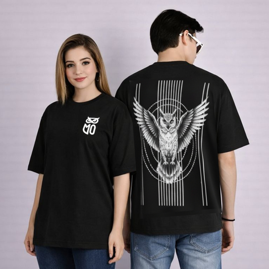 MOC - Unisex Owl Oversized Graphic T - Shirt