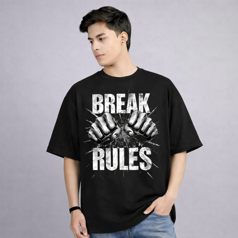 MOC - Unisex Break Rules Oversized Graphic T - Shirt