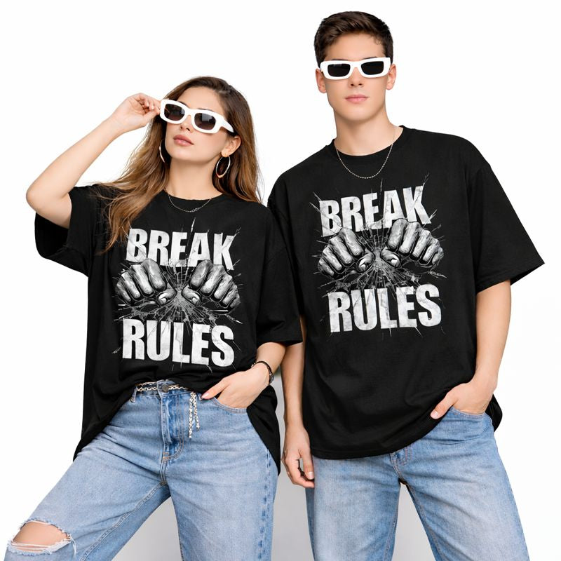 MOC - Unisex Break Rules Oversized Graphic T - Shirt