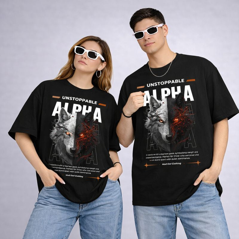 MOC - Unisex Alpha Oversized Graphic T - Shirt