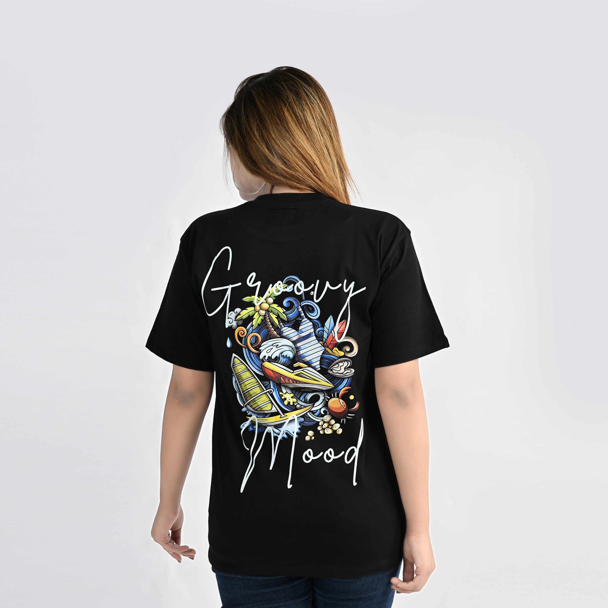 MOC - Women's Groovy Mood Regular Graphic T - Shirt