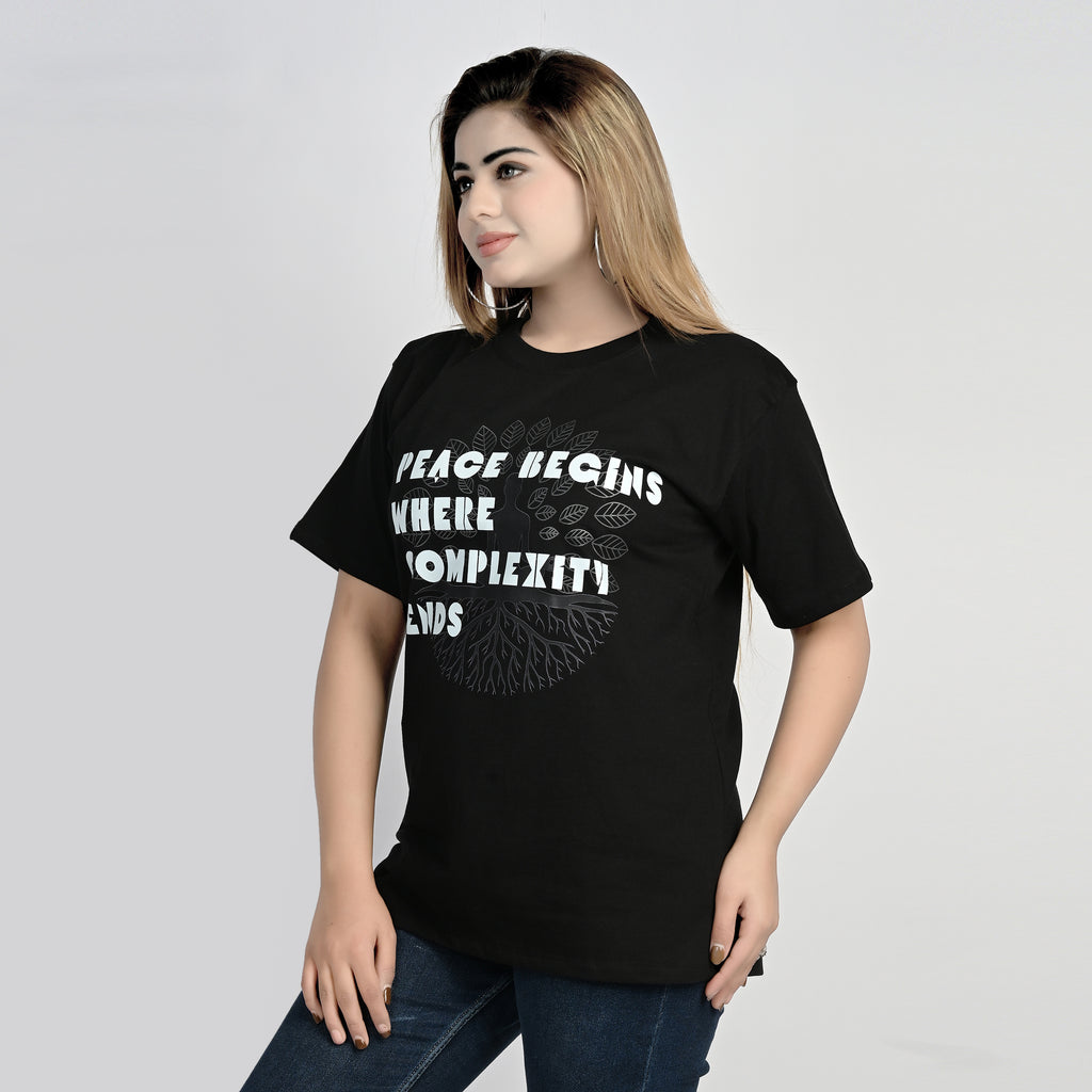 MOC - Female Peace Begins Regular Graphic T - Shirt