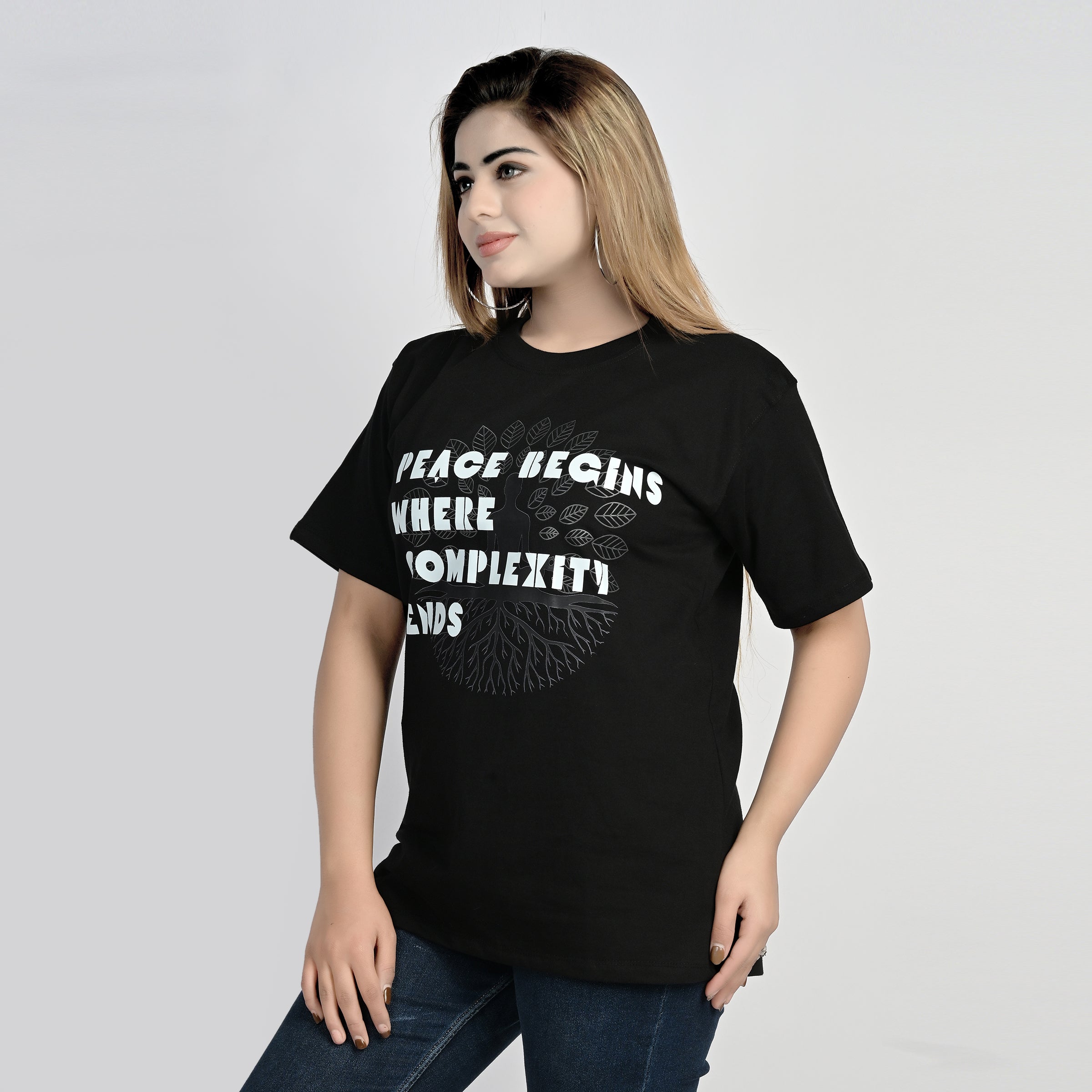 MOC - Female Peace Begins Regular Graphic T - Shirt