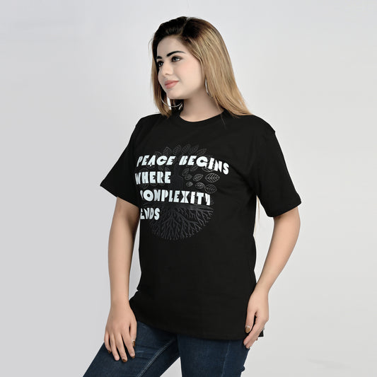MOC - Female Peace Begins Regular Graphic T - Shirt
