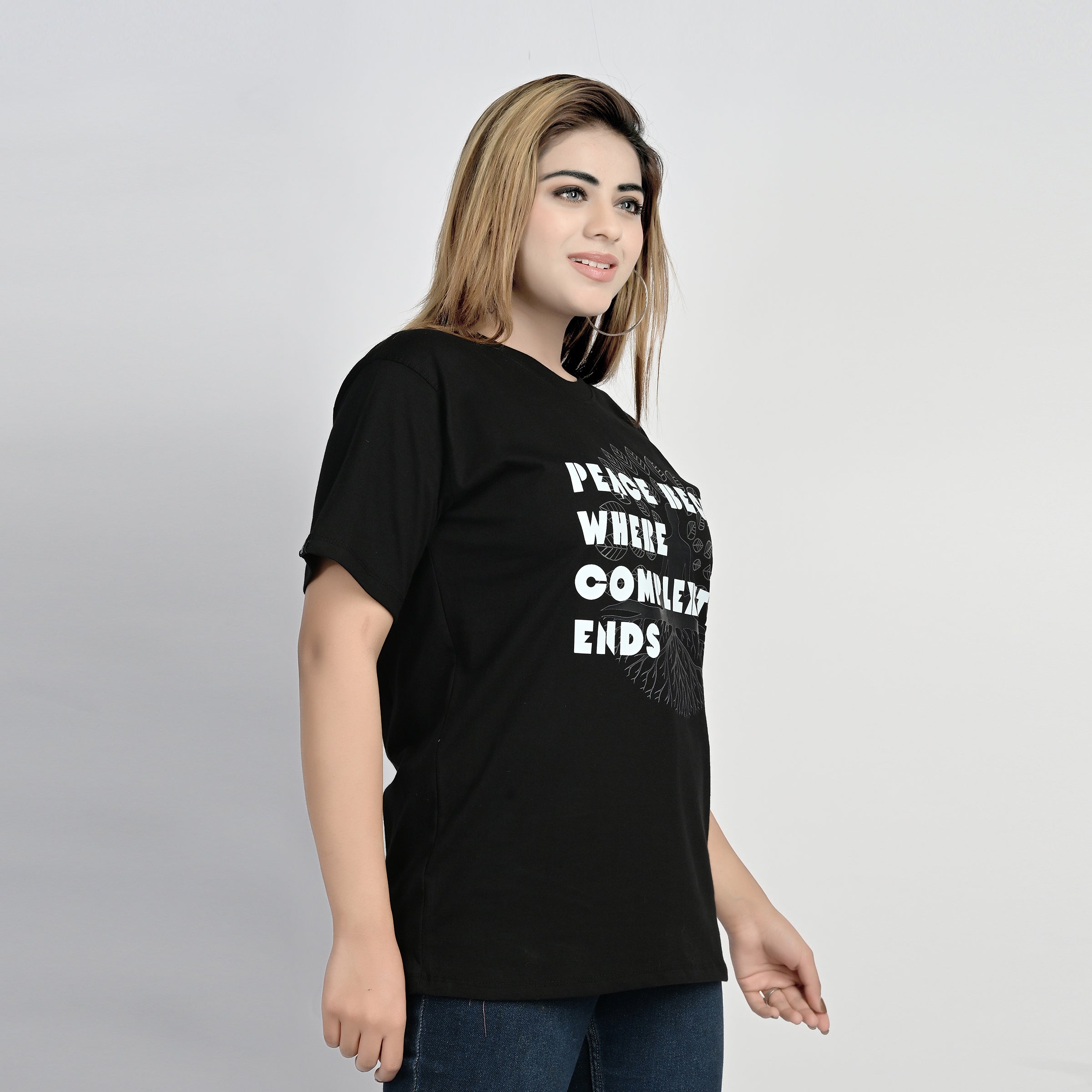 MOC - Female Peace Begins Regular Graphic T - Shirt