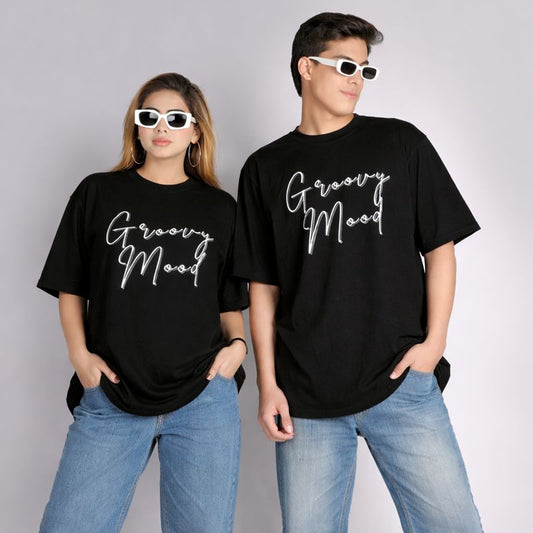 MOC - Unisex Groovy Mood Oversized Graphic T - Shirt