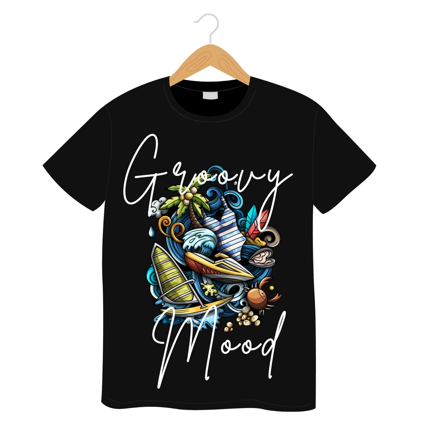 MOC - Men's Groovy Mood Oversized Graphic T - Shirt