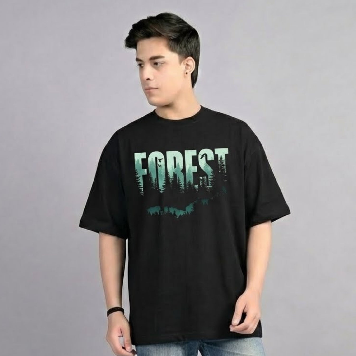 MOC - Unisex Forest Oversized Graphic T - Shirt