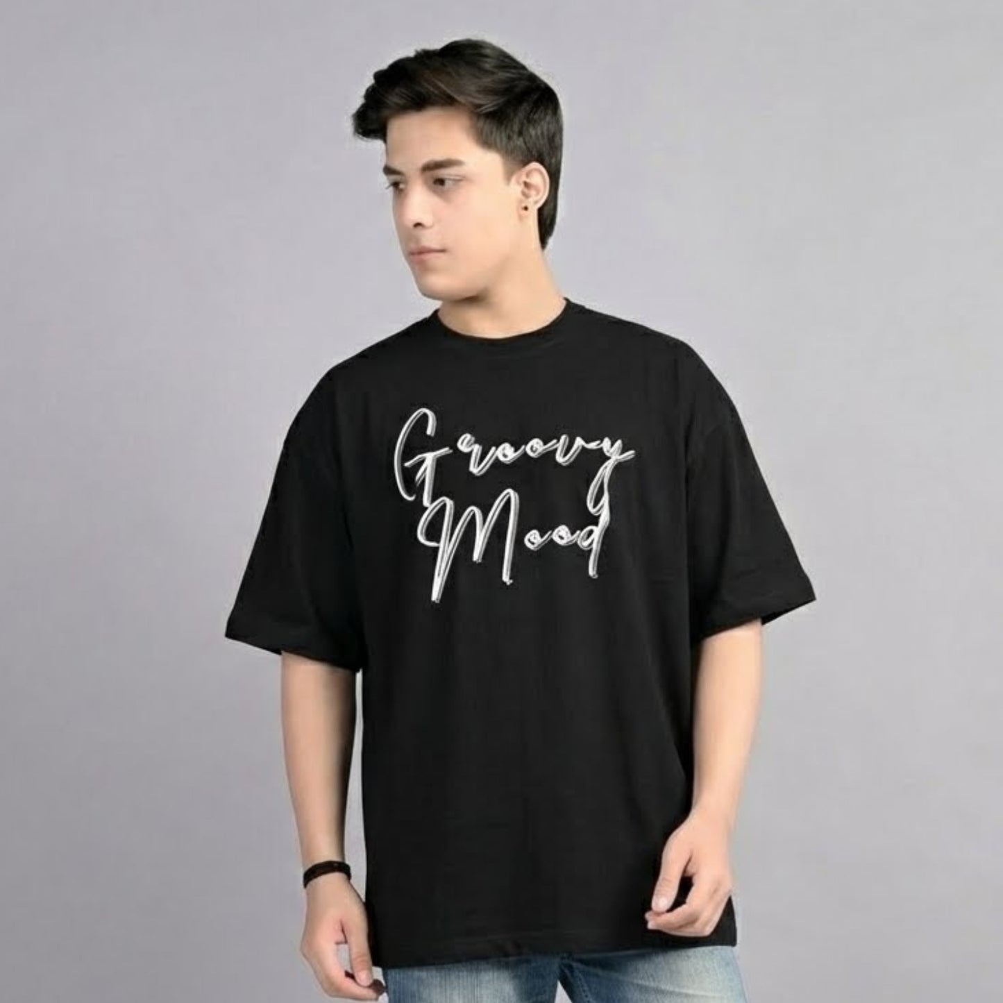 MOC - Men's Groovy Mood Oversized Graphic T - Shirt